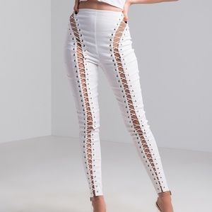 Akira | laced leggings | black